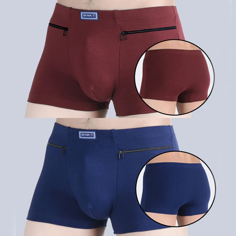 Cueca Boxer Masculina em Algodão com Bolso - Super Prática e Confortável