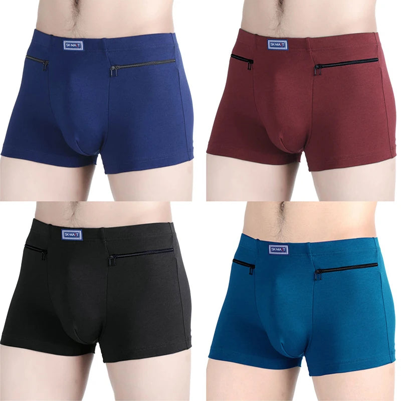 Cueca Boxer Masculina em Algodão com Bolso - Super Prática e Confortável