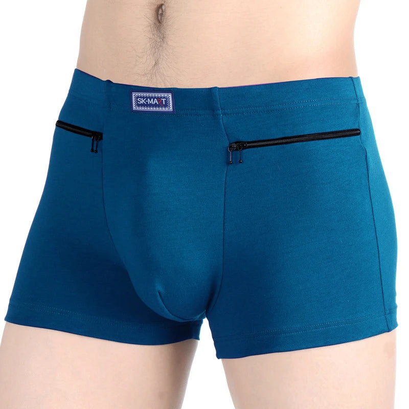 Cueca Boxer Masculina em Algodão com Bolso - Super Prática e Confortável